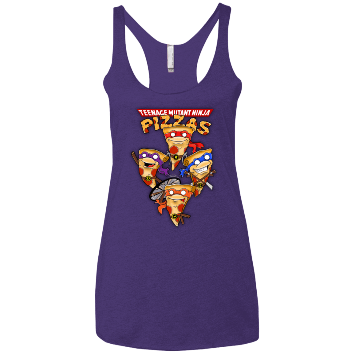 T-Shirts Purple / X-Small Pizza Ninjas Women's Triblend Racerback Tank