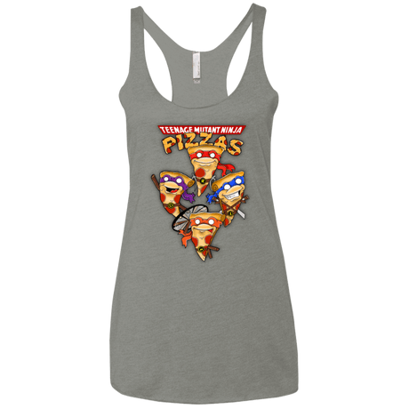 T-Shirts Venetian Grey / X-Small Pizza Ninjas Women's Triblend Racerback Tank