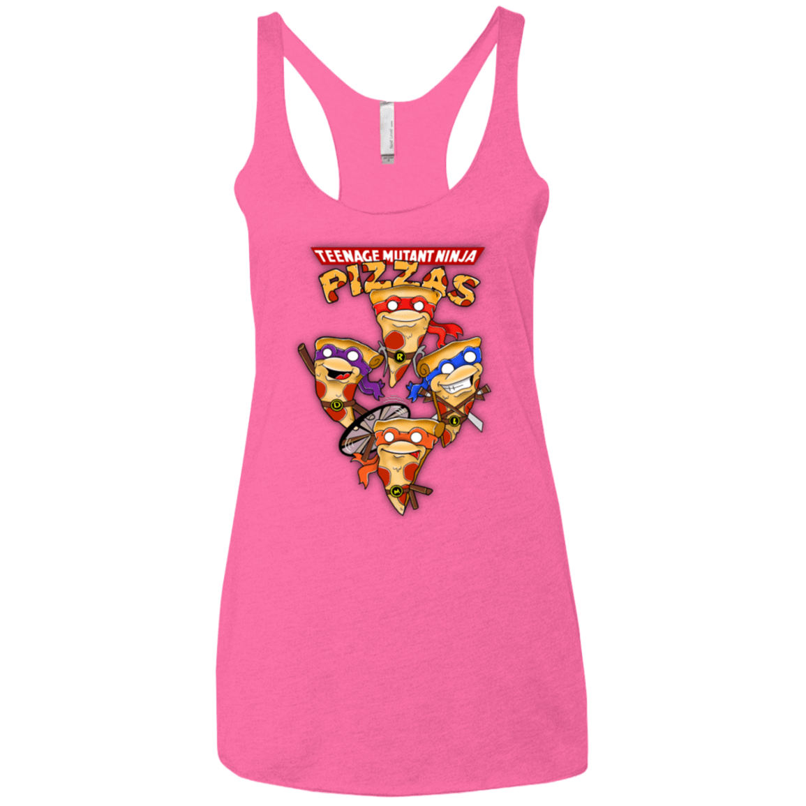 T-Shirts Vintage Pink / X-Small Pizza Ninjas Women's Triblend Racerback Tank