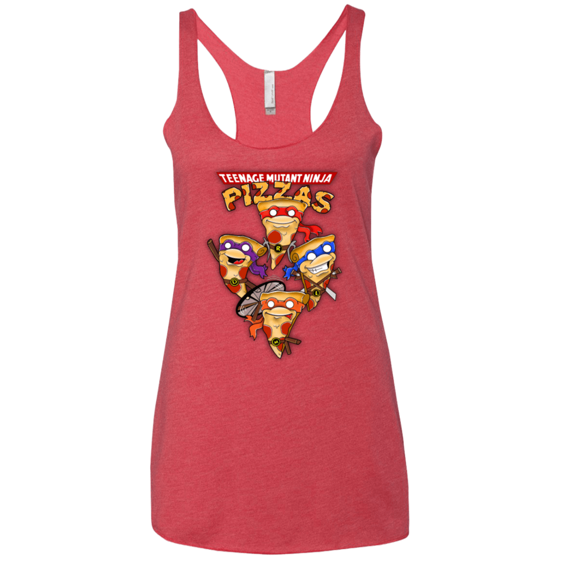 T-Shirts Vintage Red / X-Small Pizza Ninjas Women's Triblend Racerback Tank