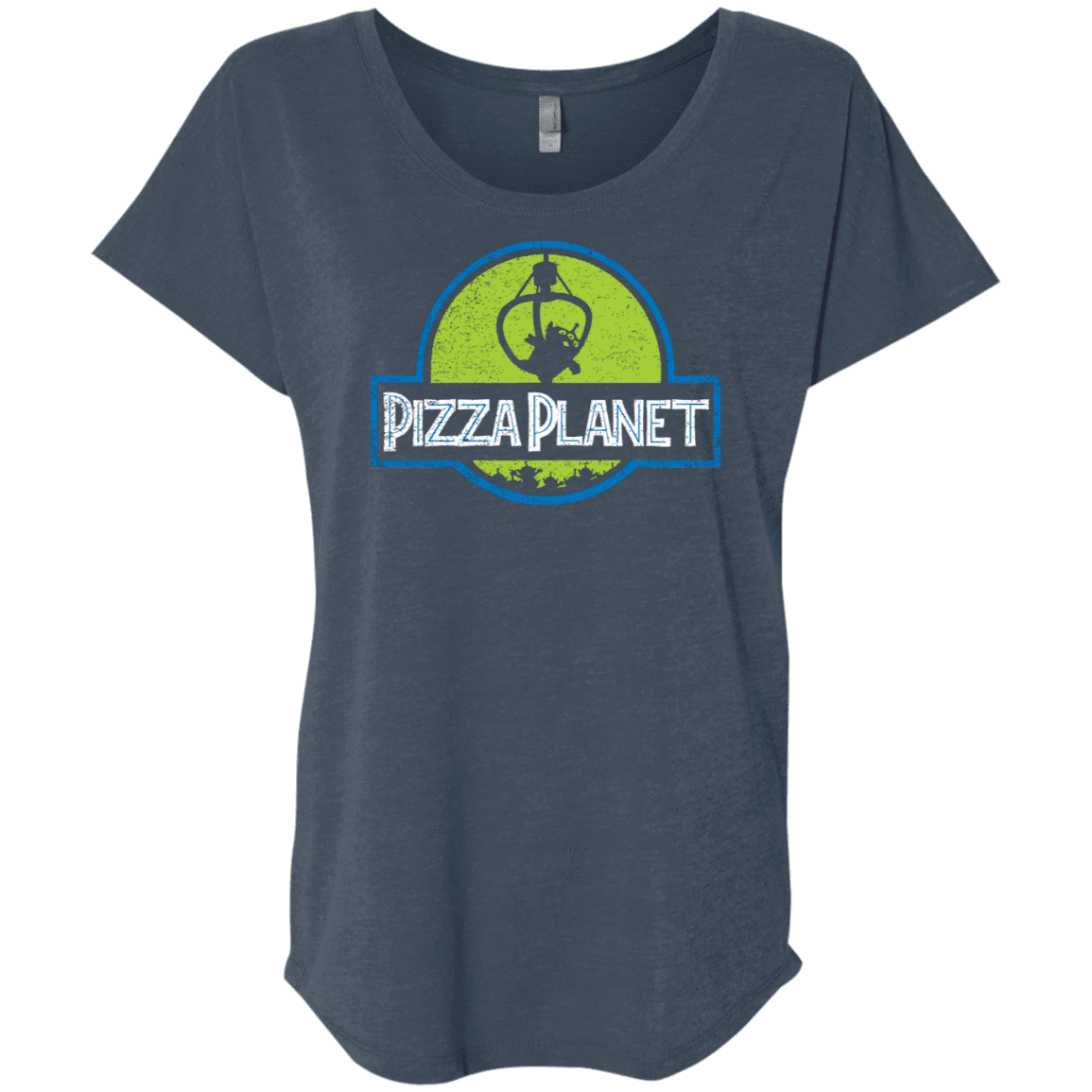 T-Shirts Indigo / X-Small Pizza Planet Triblend Dolman Sleeve