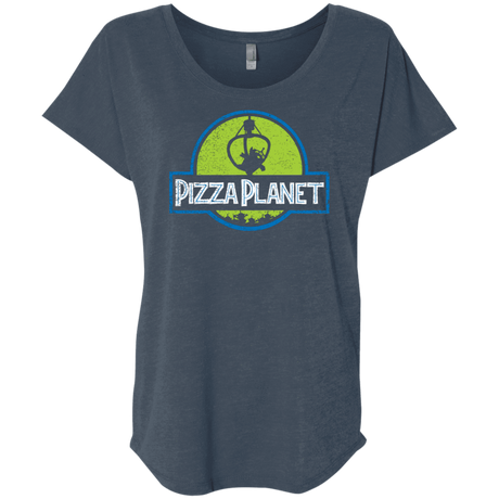 T-Shirts Indigo / X-Small Pizza Planet Triblend Dolman Sleeve