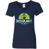 T-Shirts Navy / S Pizza Planet Women's V-Neck T-Shirt