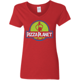 T-Shirts Red / S Pizza Planet Women's V-Neck T-Shirt