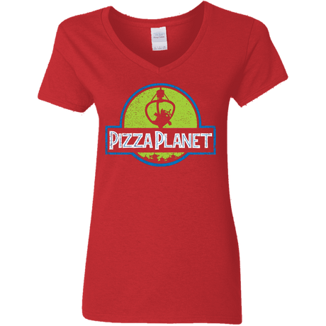 T-Shirts Red / S Pizza Planet Women's V-Neck T-Shirt