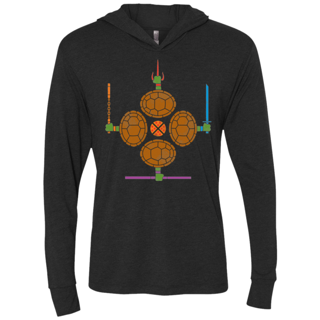 T-Shirts Vintage Black / X-Small Pizza Protection Triblend Long Sleeve Hoodie Tee