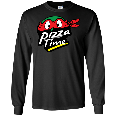 T-Shirts Black / S Pizza Time Men's Long Sleeve T-Shirt