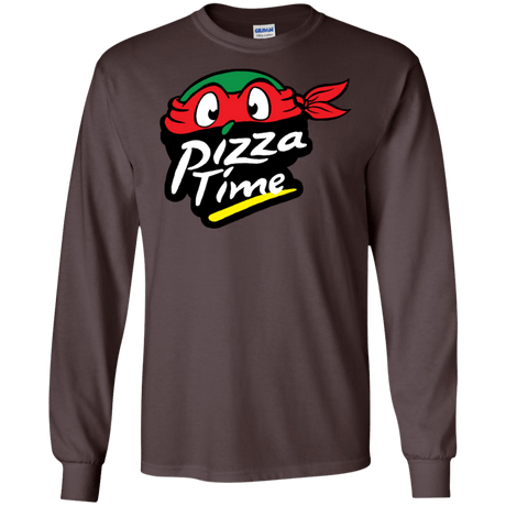 T-Shirts Dark Chocolate / S Pizza Time Men's Long Sleeve T-Shirt