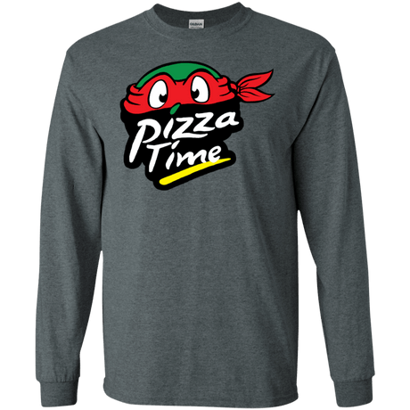 T-Shirts Dark Heather / S Pizza Time Men's Long Sleeve T-Shirt