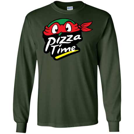 T-Shirts Forest Green / S Pizza Time Men's Long Sleeve T-Shirt