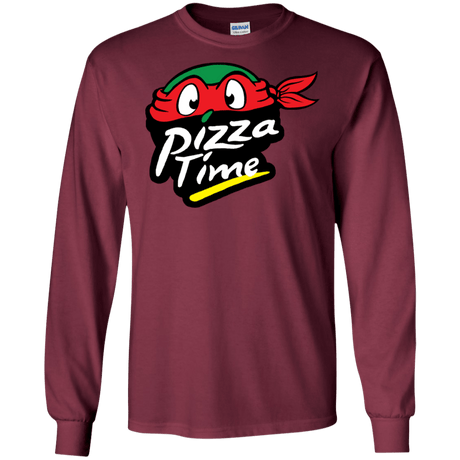 T-Shirts Maroon / S Pizza Time Men's Long Sleeve T-Shirt