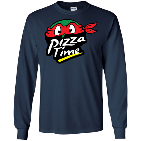 T-Shirts Navy / S Pizza Time Men's Long Sleeve T-Shirt