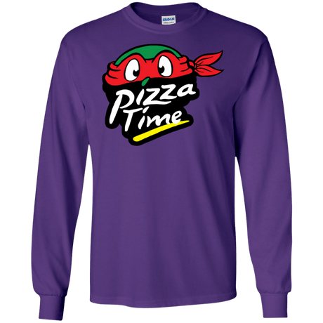 T-Shirts Purple / S Pizza Time Men's Long Sleeve T-Shirt