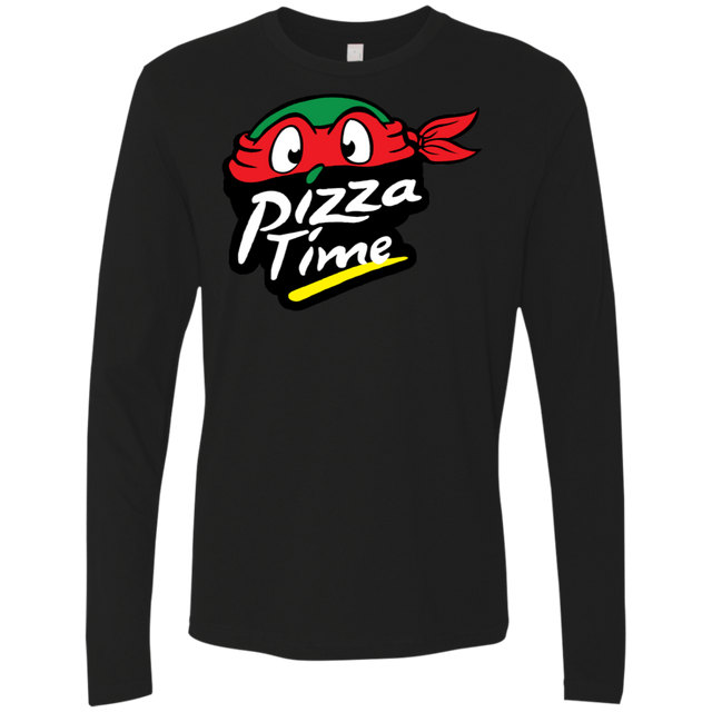 T-Shirts Black / S Pizza Time Men's Premium Long Sleeve