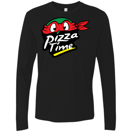 T-Shirts Black / S Pizza Time Men's Premium Long Sleeve