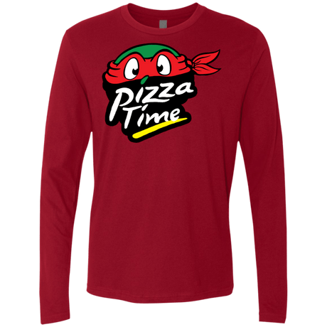T-Shirts Cardinal / S Pizza Time Men's Premium Long Sleeve