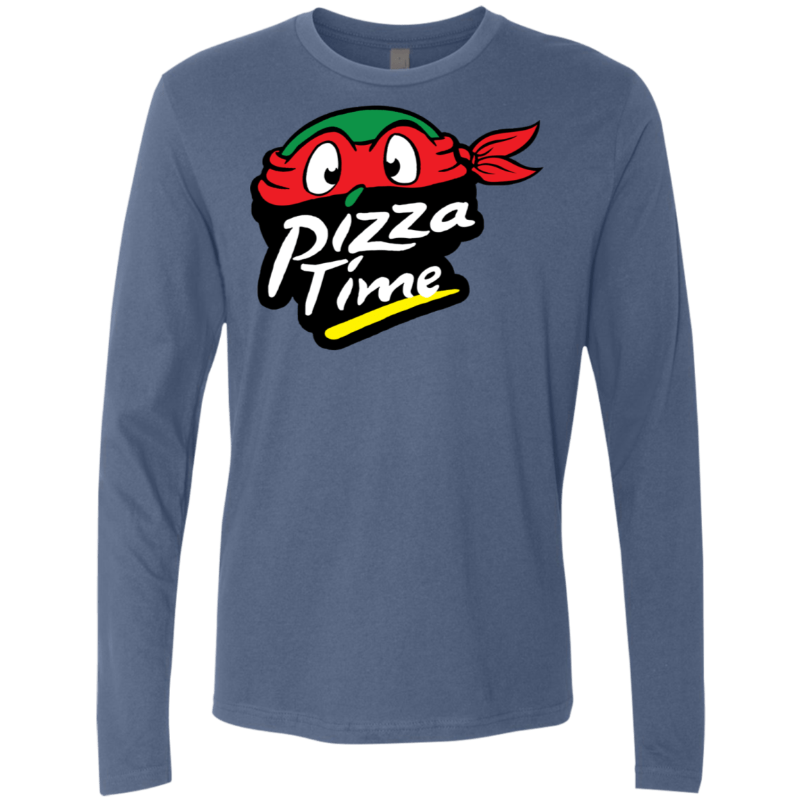 T-Shirts Indigo / S Pizza Time Men's Premium Long Sleeve