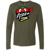 T-Shirts Military Green / S Pizza Time Men's Premium Long Sleeve