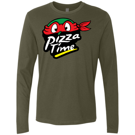 T-Shirts Military Green / S Pizza Time Men's Premium Long Sleeve