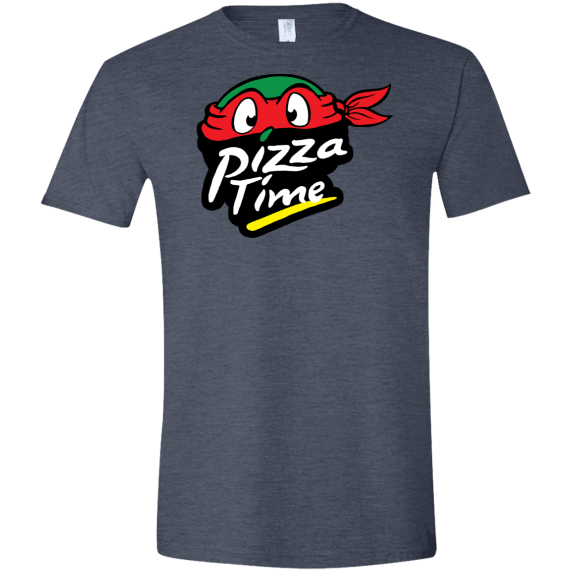 T-Shirts Heather Navy / S Pizza Time Men's Semi-Fitted Softstyle