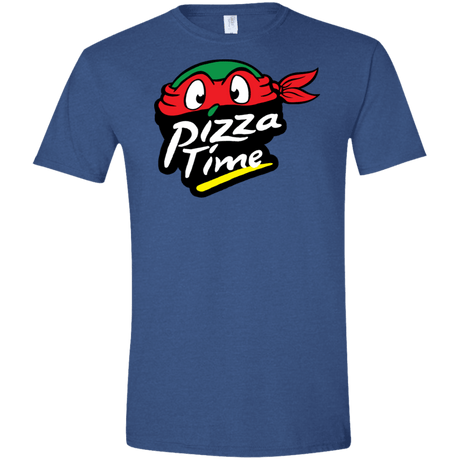T-Shirts Heather Royal / X-Small Pizza Time Men's Semi-Fitted Softstyle