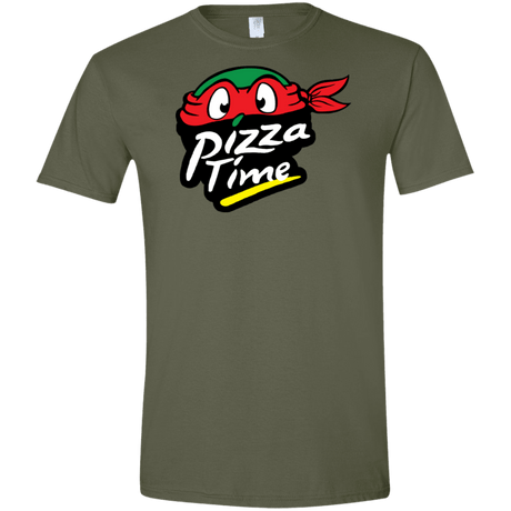 T-Shirts Military Green / S Pizza Time Men's Semi-Fitted Softstyle