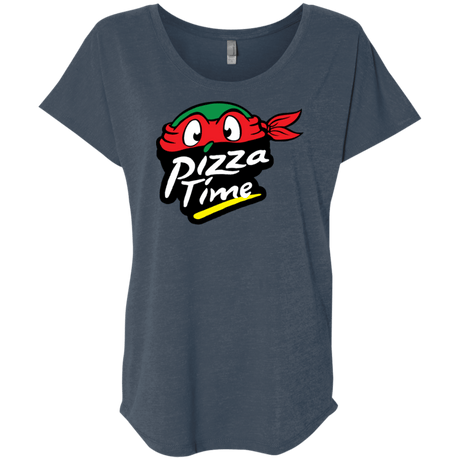 T-Shirts Indigo / X-Small Pizza Time Triblend Dolman Sleeve