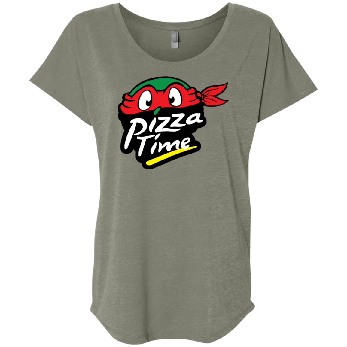 T-Shirts Venetian Grey / X-Small Pizza Time Triblend Dolman Sleeve