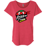 T-Shirts Vintage Red / X-Small Pizza Time Triblend Dolman Sleeve