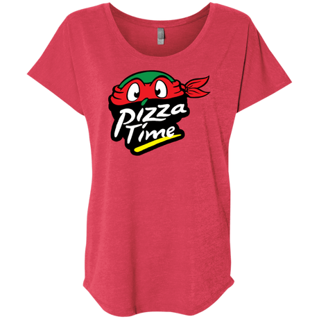 T-Shirts Vintage Red / X-Small Pizza Time Triblend Dolman Sleeve