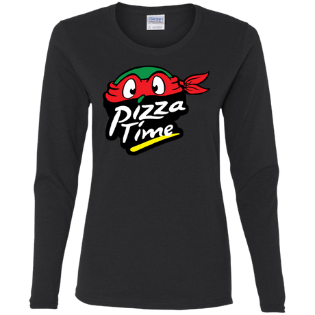 T-Shirts Black / S Pizza Time Women's Long Sleeve T-Shirt