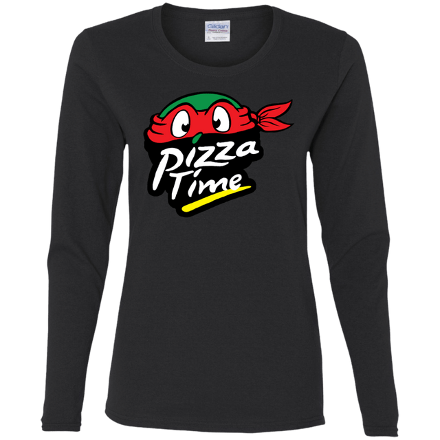 T-Shirts Black / S Pizza Time Women's Long Sleeve T-Shirt