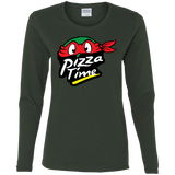 T-Shirts Forest / S Pizza Time Women's Long Sleeve T-Shirt