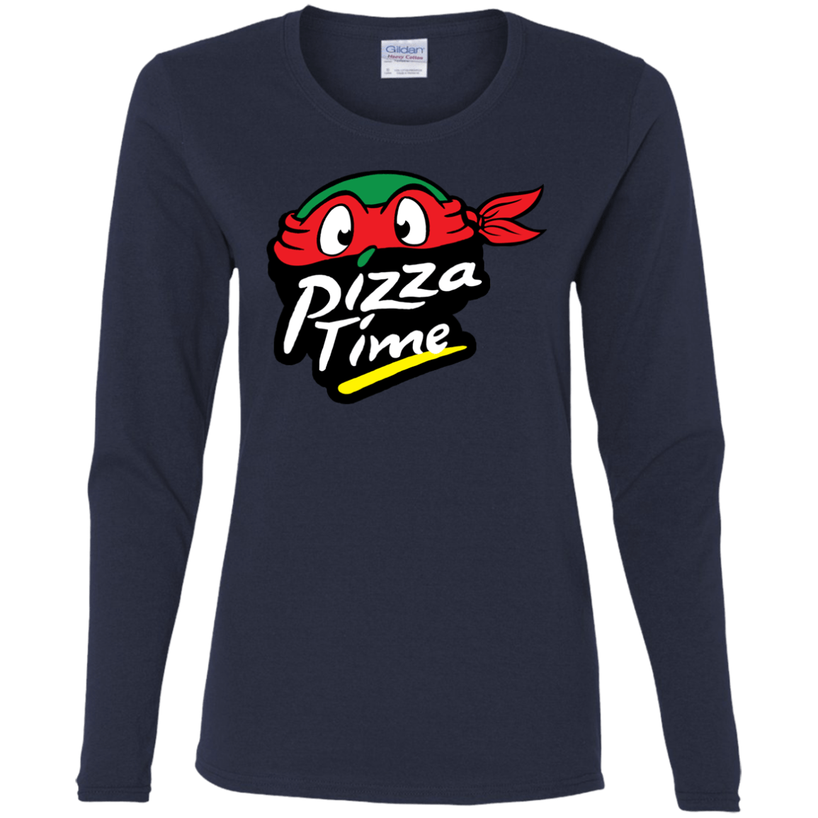 T-Shirts Navy / S Pizza Time Women's Long Sleeve T-Shirt