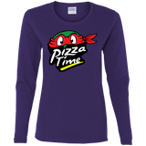 T-Shirts Purple / S Pizza Time Women's Long Sleeve T-Shirt