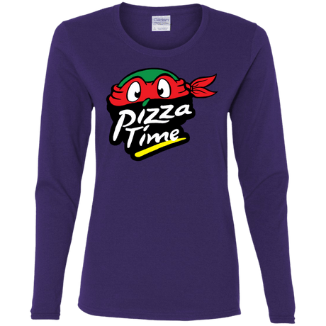 T-Shirts Purple / S Pizza Time Women's Long Sleeve T-Shirt