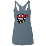 T-Shirts Indigo / X-Small Pizza Time Women's Triblend Racerback Tank