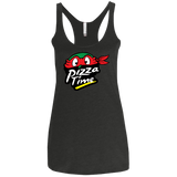 T-Shirts Vintage Black / X-Small Pizza Time Women's Triblend Racerback Tank