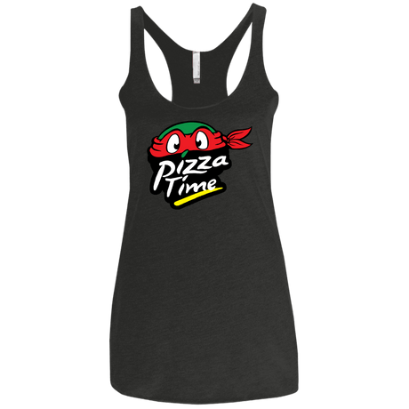 T-Shirts Vintage Black / X-Small Pizza Time Women's Triblend Racerback Tank