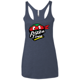 T-Shirts Vintage Navy / X-Small Pizza Time Women's Triblend Racerback Tank