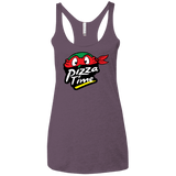 T-Shirts Vintage Purple / X-Small Pizza Time Women's Triblend Racerback Tank