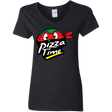 T-Shirts Black / S Pizza Time Women's V-Neck T-Shirt