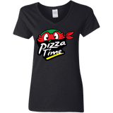 T-Shirts Black / S Pizza Time Women's V-Neck T-Shirt