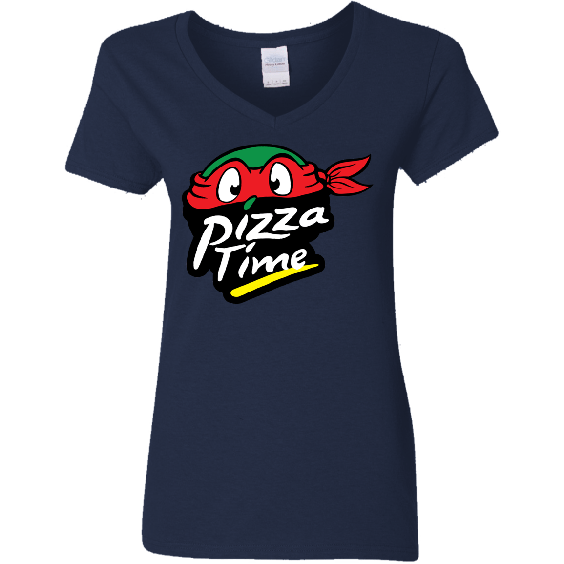 T-Shirts Navy / S Pizza Time Women's V-Neck T-Shirt