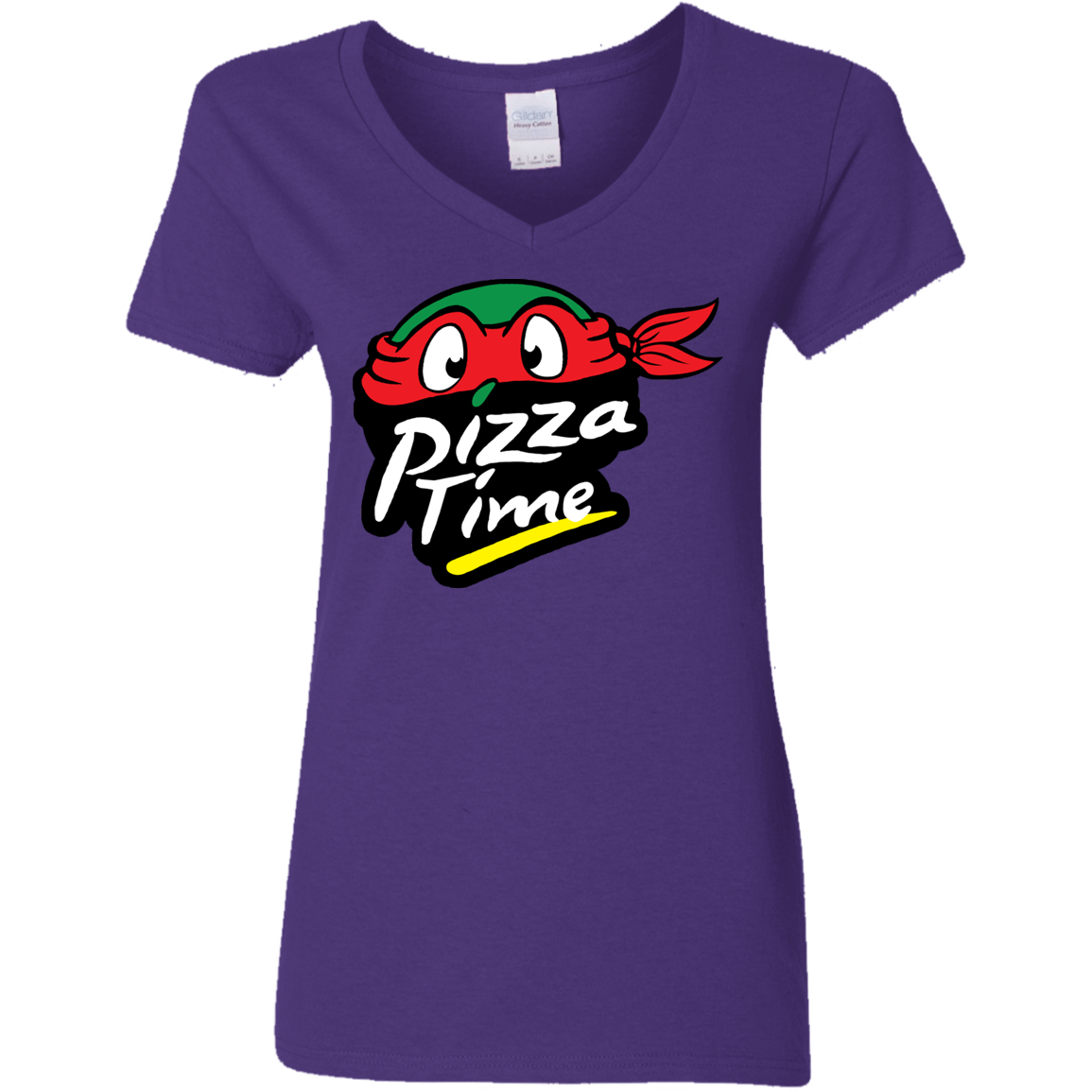 T-Shirts Purple / S Pizza Time Women's V-Neck T-Shirt