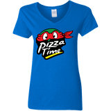 T-Shirts Royal / S Pizza Time Women's V-Neck T-Shirt