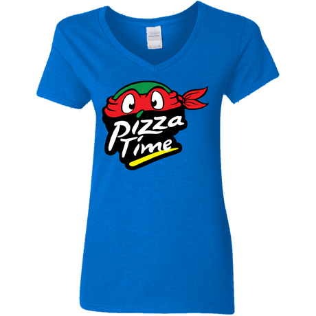 T-Shirts Royal / S Pizza Time Women's V-Neck T-Shirt