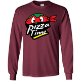T-Shirts Maroon / YS Pizza Time Youth Long Sleeve T-Shirt