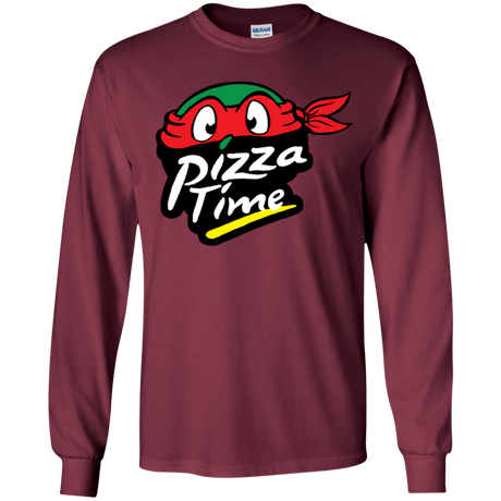 T-Shirts Maroon / YS Pizza Time Youth Long Sleeve T-Shirt