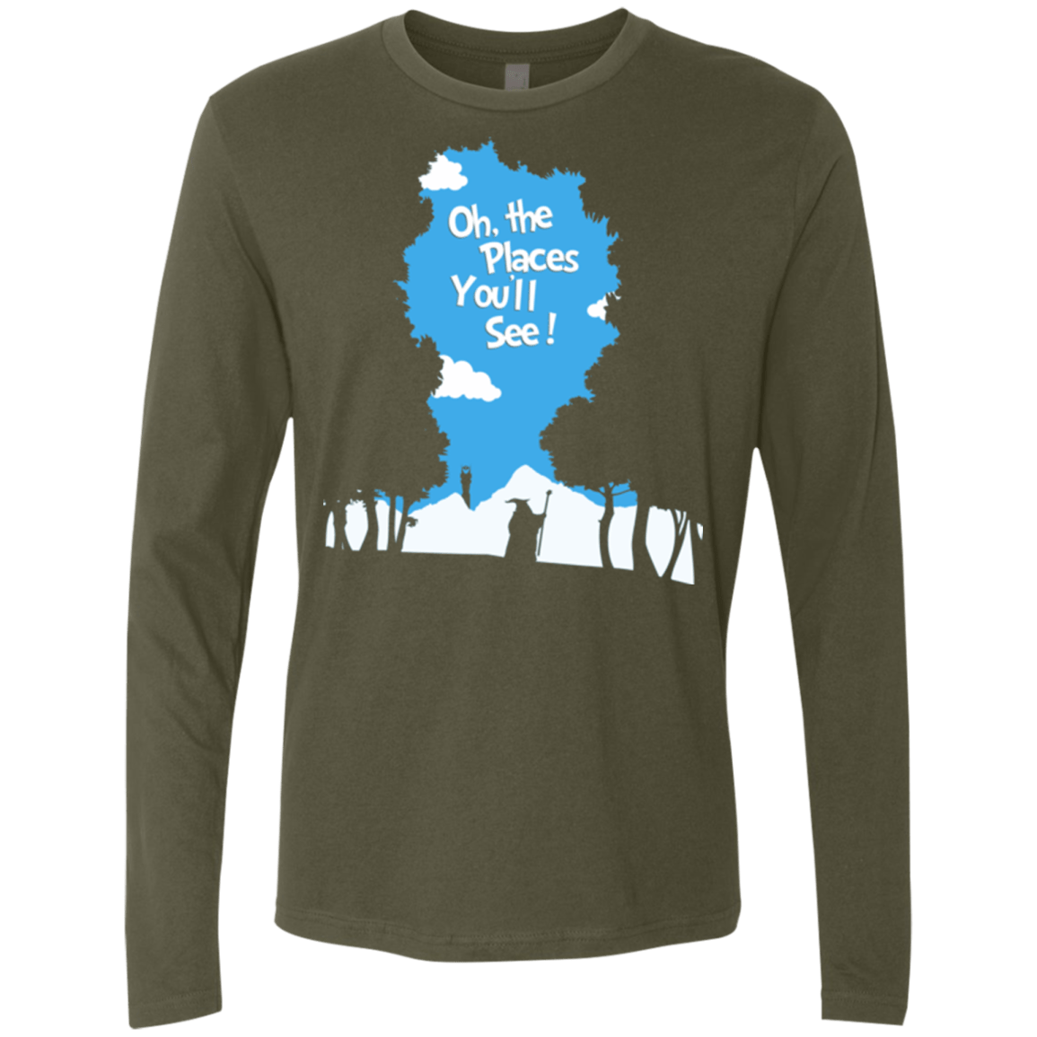 T-Shirts Military Green / Small Places Youll See Men's Premium Long Sleeve